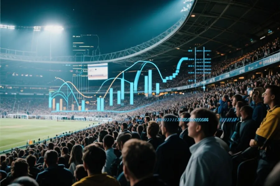 赛事氛围与数据可视化示意图